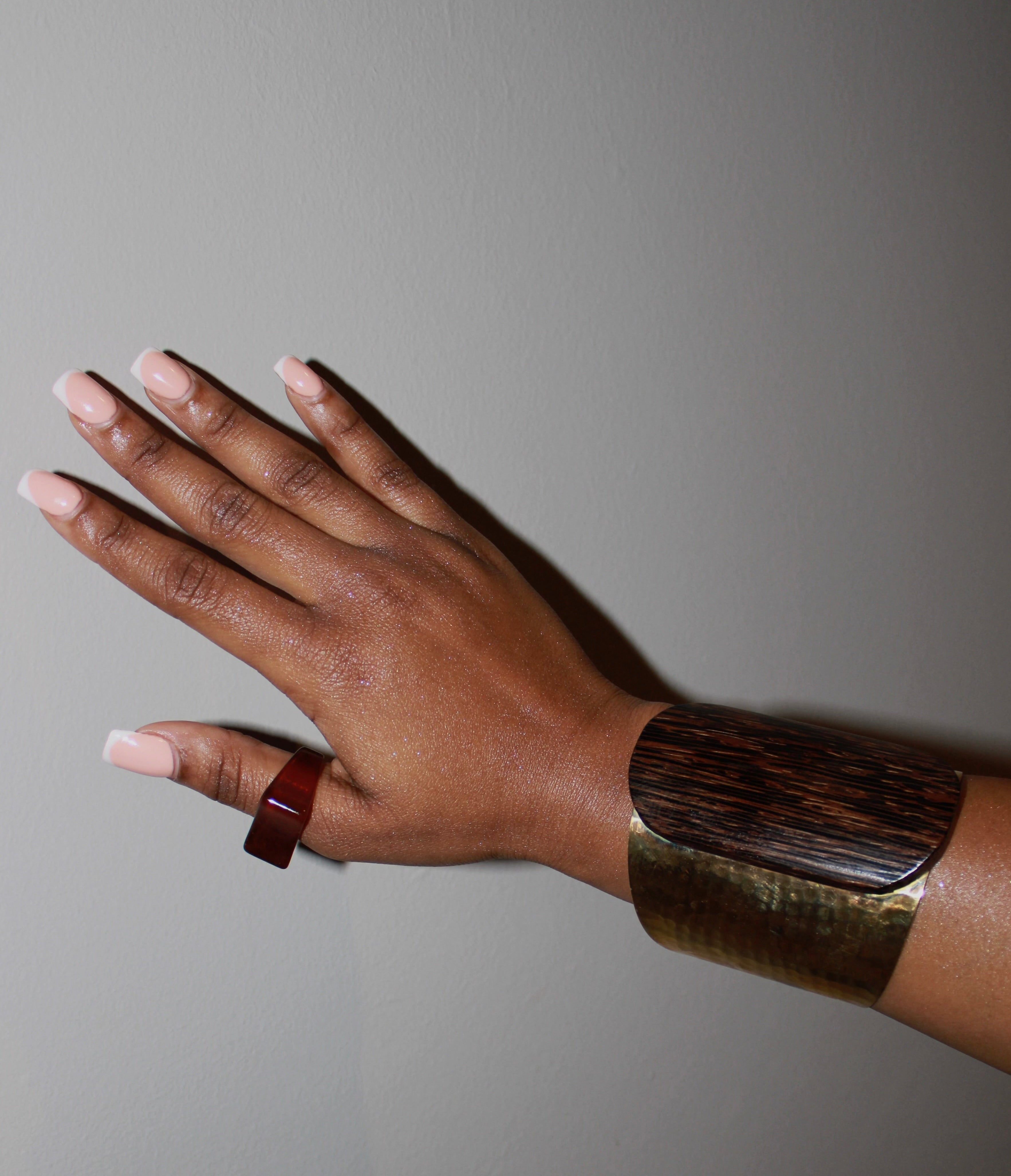 Wood/Gold Cuff Bracelet