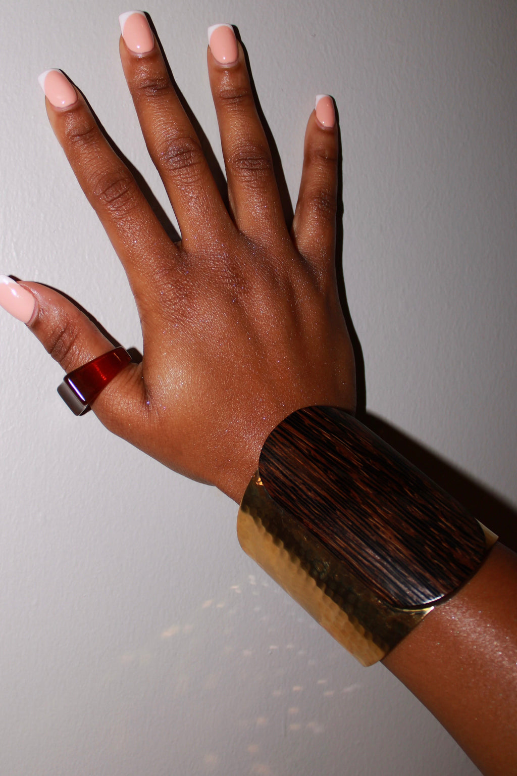 Wood/Gold Cuff Bracelet