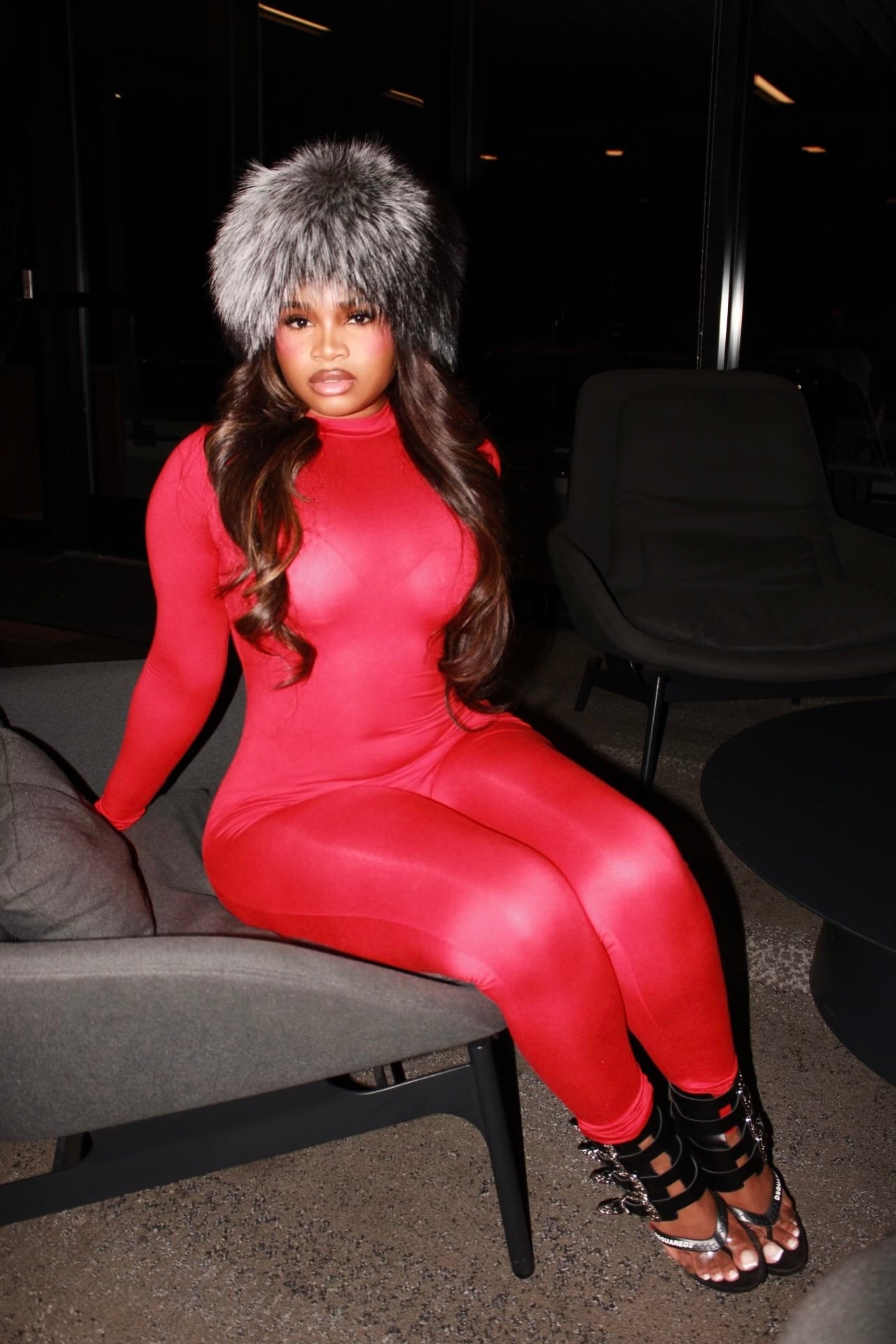 Winter Lux Jumpsuit ( Red )